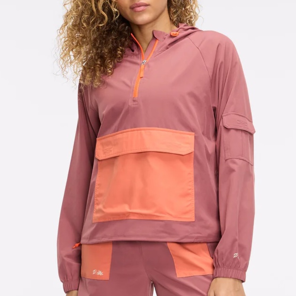 Peloton Emma Lovewell Woven 1/2 Zip Jacket Red Rogue